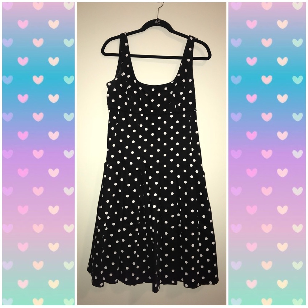 Ralph Lauren Black/White Polkadot Mini Dress Sz 8